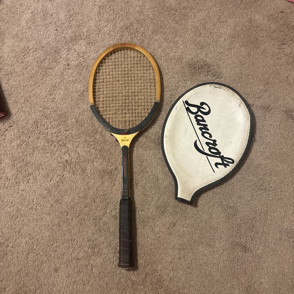Bancroft F.R.S. Tennis Racket Wood Reinforced with Steel; Early 1970s; USA